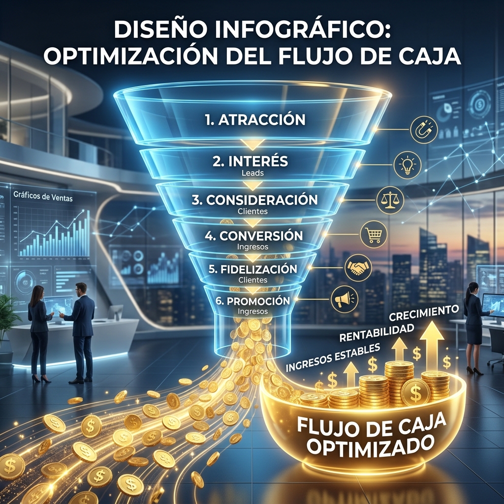 Infografía embudo de conversión a monedas
